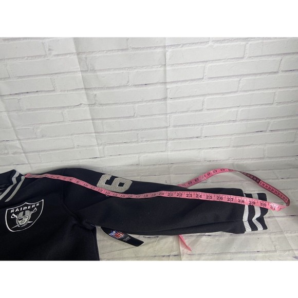 Ultra Game NFL Las Vegas Raiders Mens Varsity Coaches Snap Up Jacket Coat Size L - Picture 12 of 13